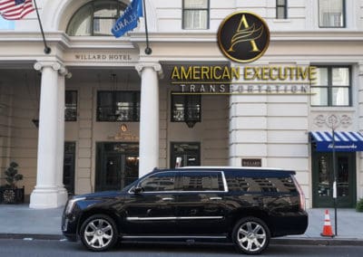 Cadillac Escalade at Willard Hotel Washington DC Worldwide Transportation